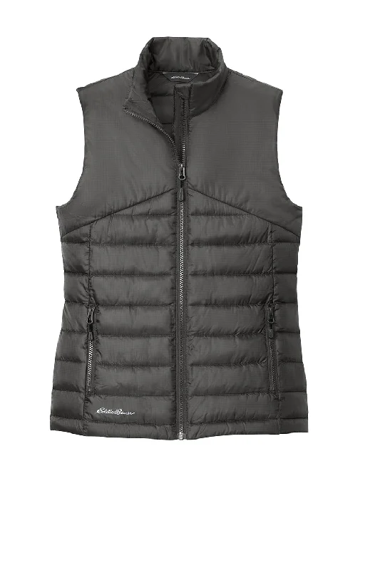 Eddie Bauer Womens Water Resistant Quilted Full Zip Vest - Iron Gate Grey