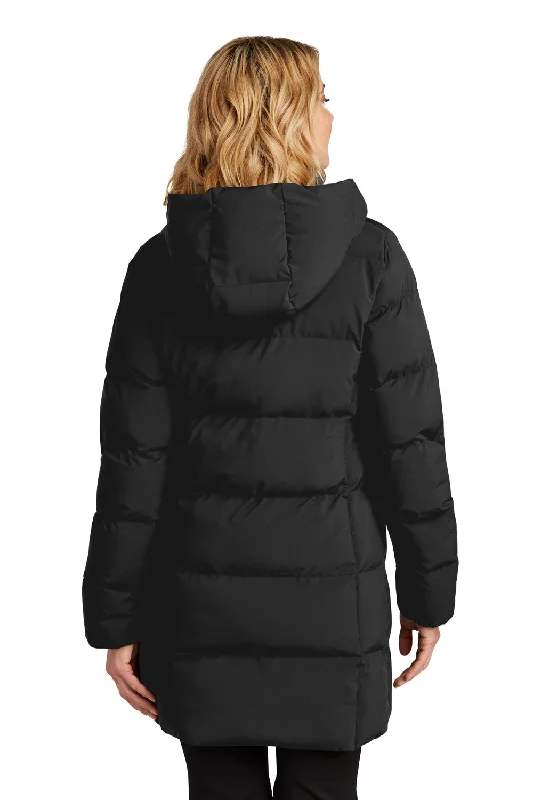 Mercer+Mettle Womens Water Resistant Full Zip Hooded Puffy Parka - Deep Black