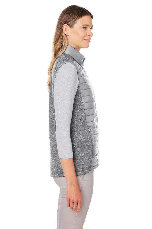 Nautica Womens Harbor Water Resistant Full Zip Puffer Vest - Graphite Grey/Heather Graphite Grey