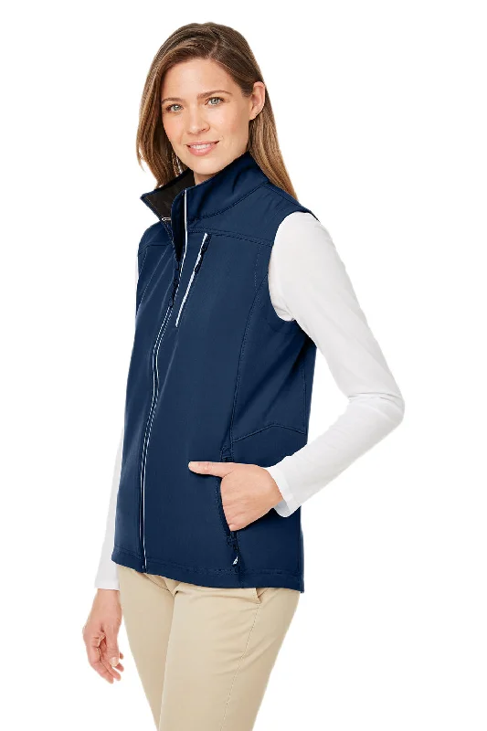 Nautica Womens Wavestorm Wind & Water Resistant Full Zip Vest - Navy Blue