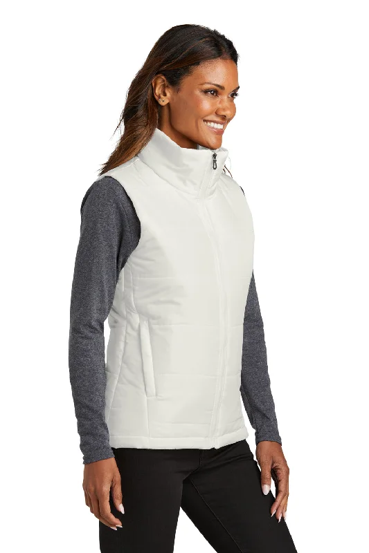 Port Authority Womens Water Resistant Full Zip Puffer Vest - Marshmallow White