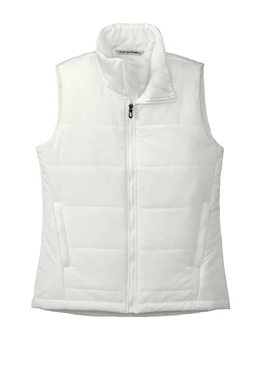 Port Authority Womens Water Resistant Full Zip Puffer Vest - Marshmallow White