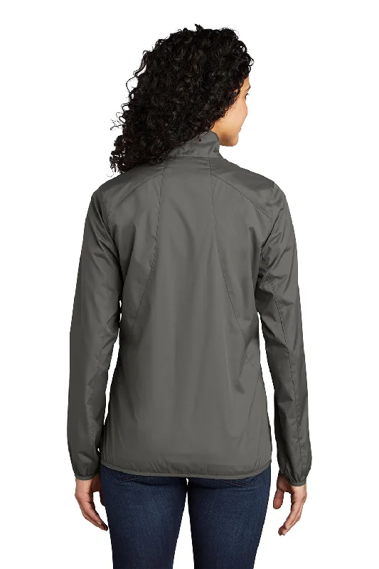 Port Authority Womens Zephyr Wind & Water Resistant Full Zip Jacket - Steel Grey