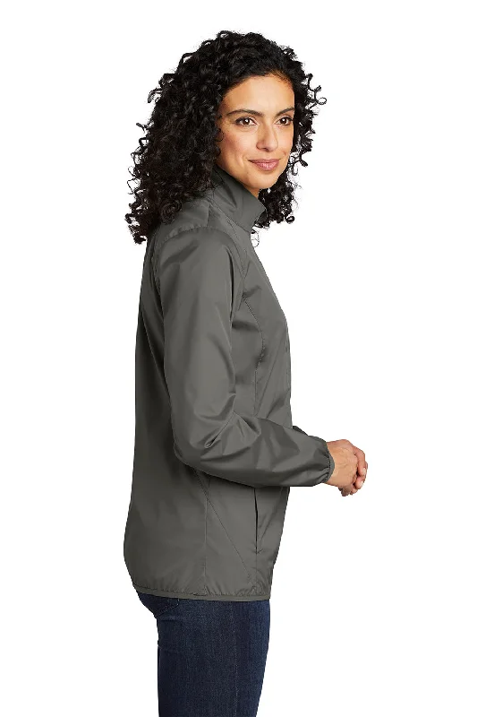 Port Authority Womens Zephyr Wind & Water Resistant Full Zip Jacket - Steel Grey