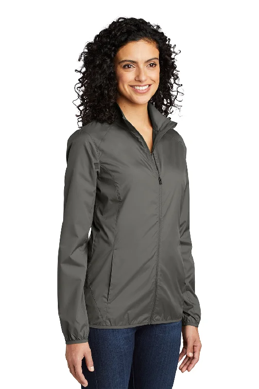 Port Authority Womens Zephyr Wind & Water Resistant Full Zip Jacket - Steel Grey