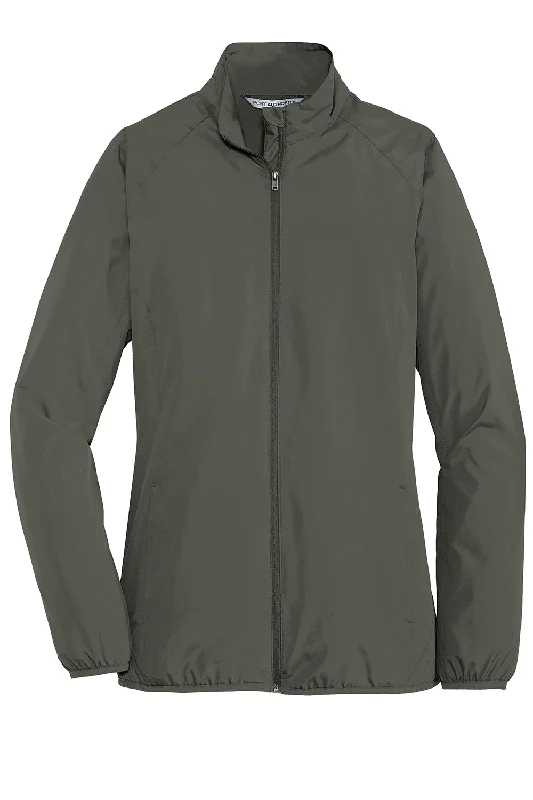 Port Authority Womens Zephyr Wind & Water Resistant Full Zip Jacket - Steel Grey