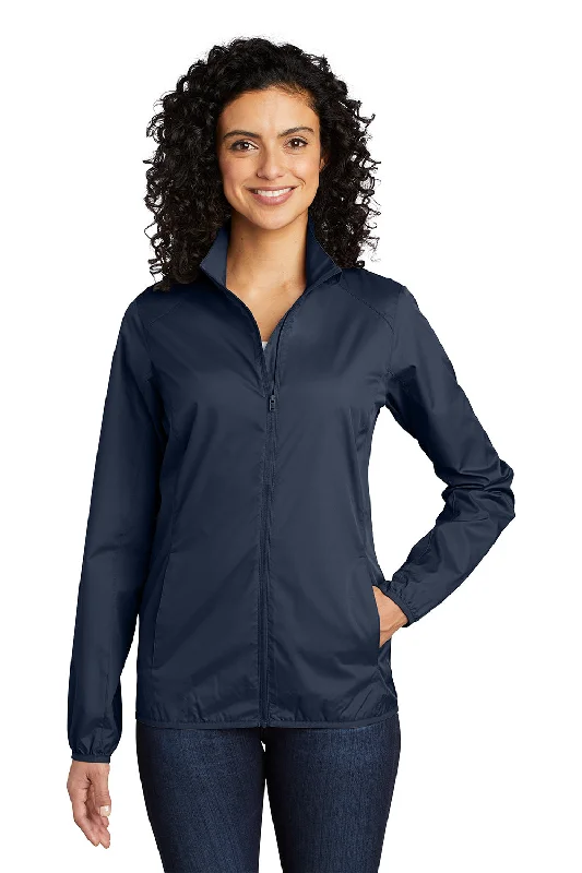 Port Authority Womens Zephyr Wind & Water Resistant Full Zip Jacket - Dress Navy Blue