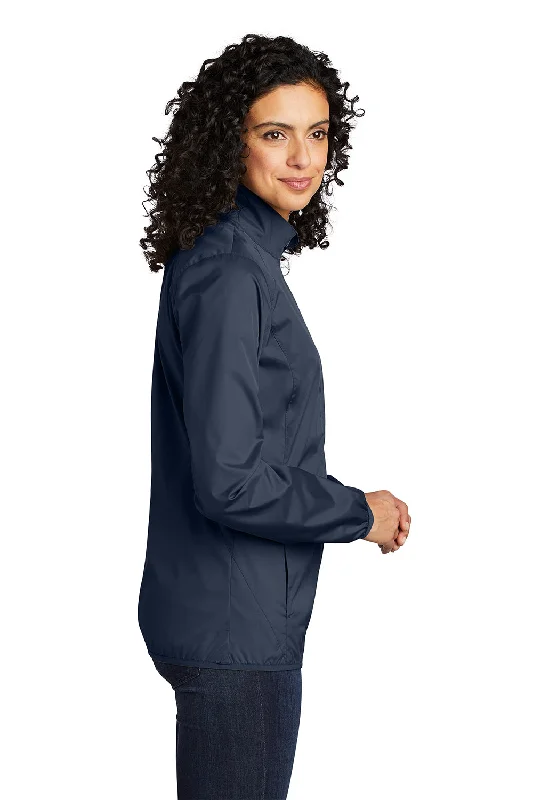 Port Authority Womens Zephyr Wind & Water Resistant Full Zip Jacket - Dress Navy Blue