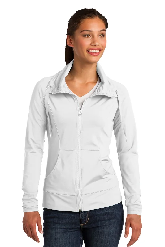 Sport-Tek Womens Sport-Wick Moisture Wicking Full Zip Jacket - White