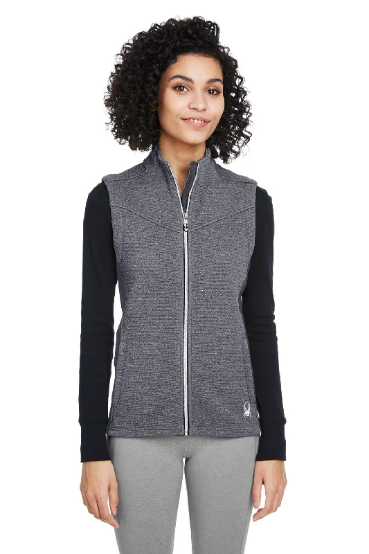 Spyder Womens Pursuit Full Zip Vest - Heather Black/Black