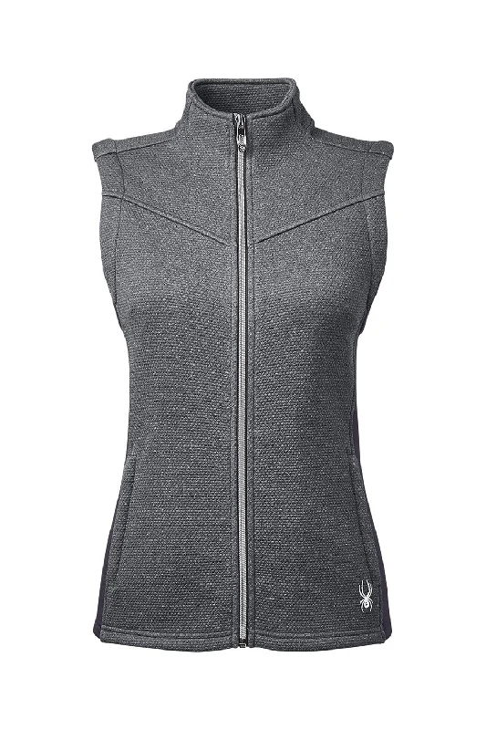 Spyder Womens Pursuit Full Zip Vest - Heather Black/Polar Grey