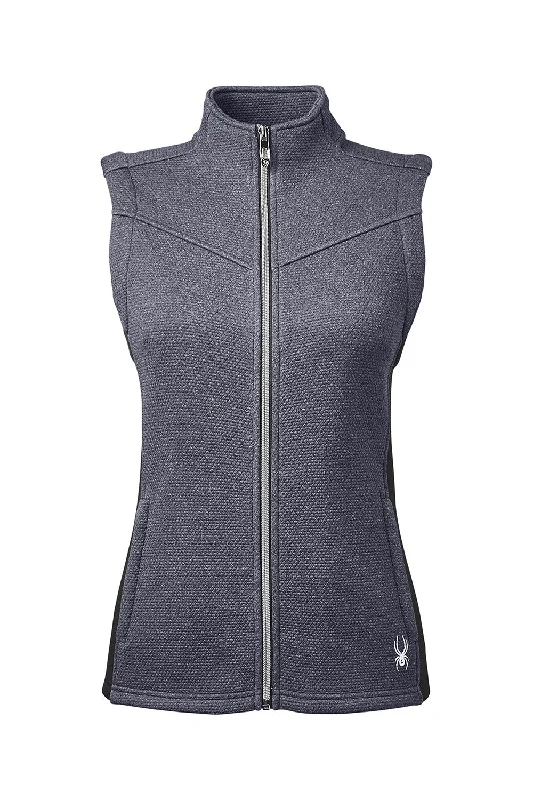 Spyder Womens Pursuit Full Zip Vest - Heather Frontier Blue/Black