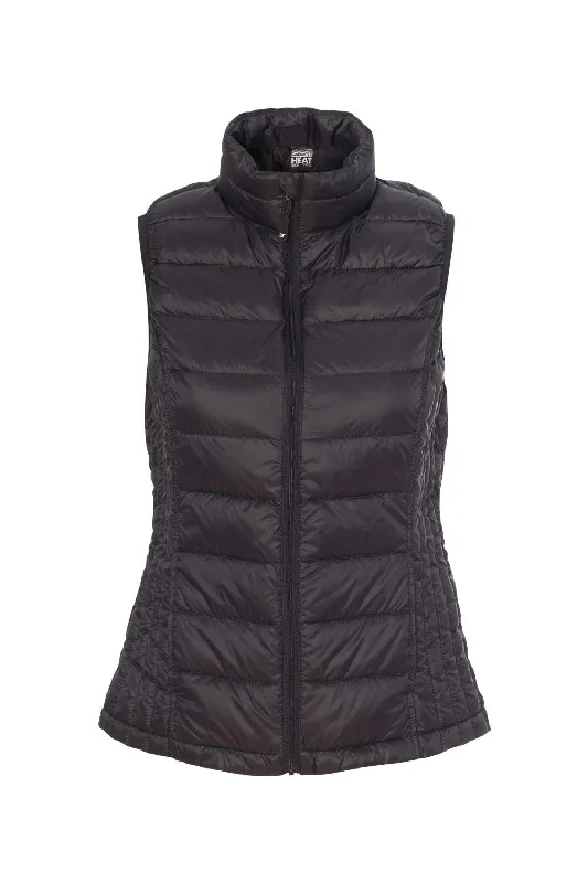 Weatherproof Womens 32 Degrees Packable Down Wind & Water Resistant Full Zip Vest - Black - NEW