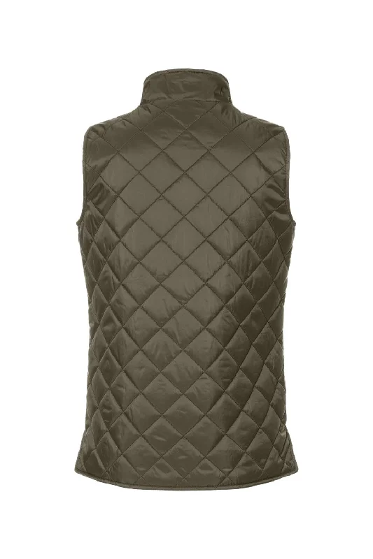 Weatherproof Womens Vintage Diamond Quilted Full Zip Vest - Rosin Green - NEW