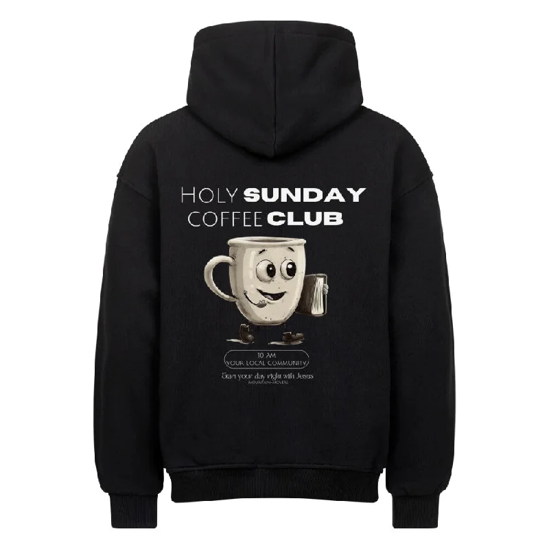 Holy Sunday Coffee Club Oversized Hoodie BackPrint