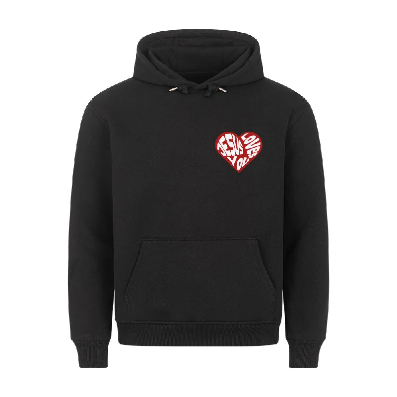 Jesus loves you red heart Hoodie