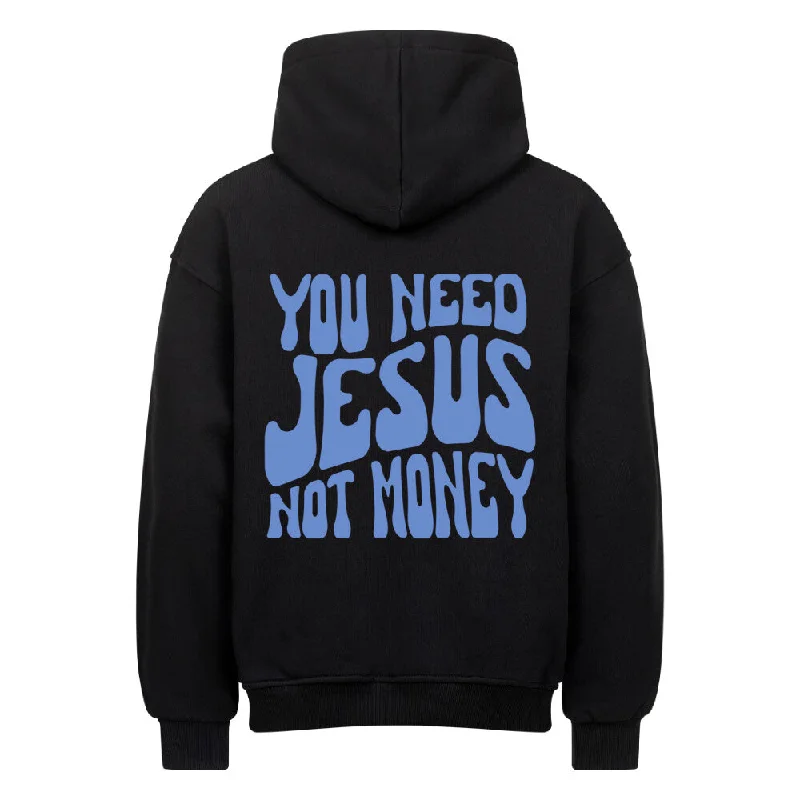 Jesus not Money Oversized Hoodie BackPrint