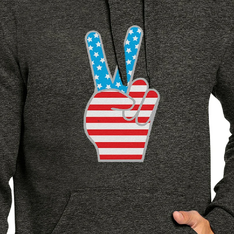 Peace Sign American Flag Unique Design Hoodie For 4th Of July