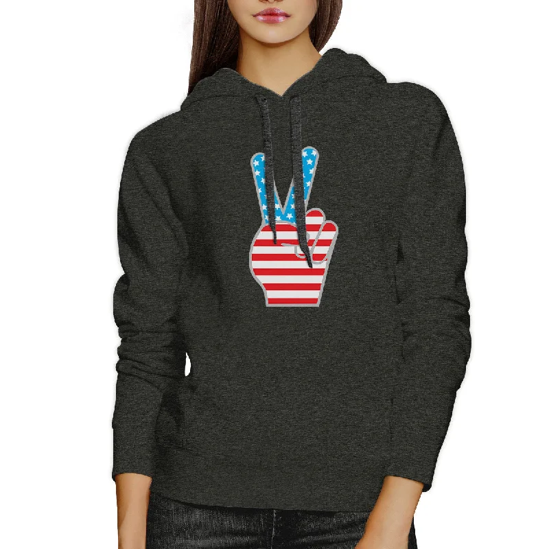 Peace Sign American Flag Unique Design Hoodie For 4th Of July