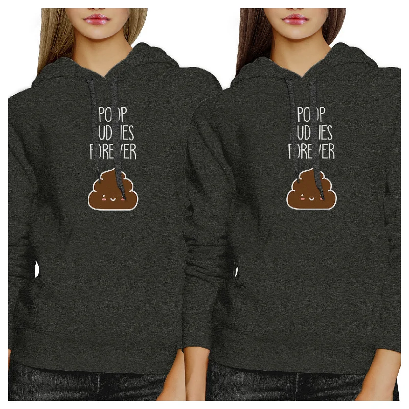 Poop Buddies BFF Matching Dark Grey Hoodies