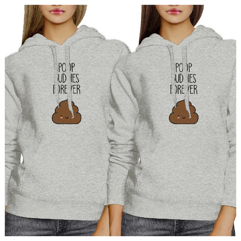 Poop Buddies BFF Matching Grey Hoodies