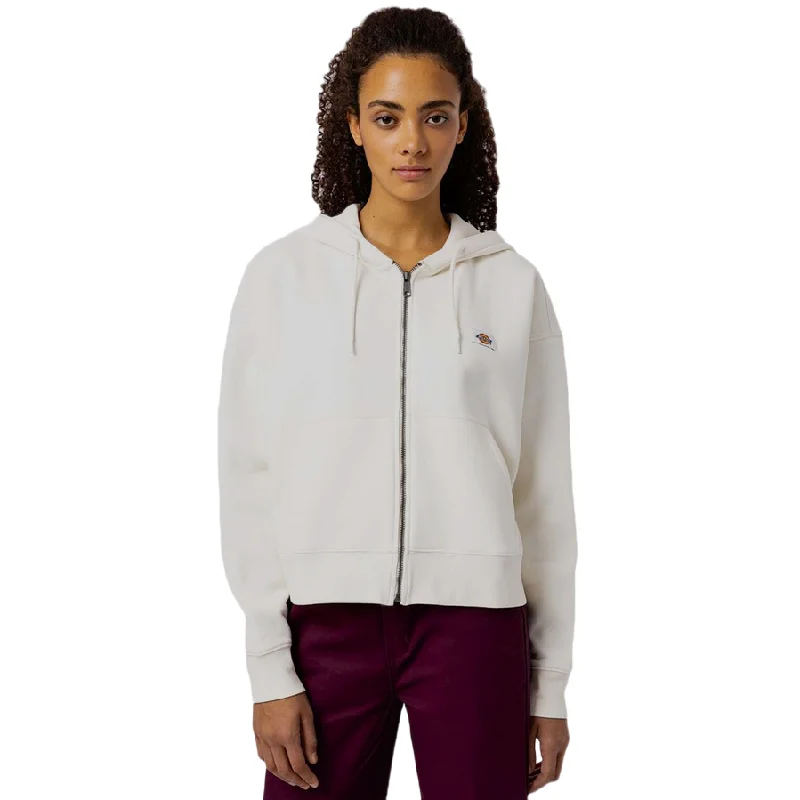 Dickies felpa con cappuccio da donna corta con cerniera intera DK0A4Y1ZECR ecru