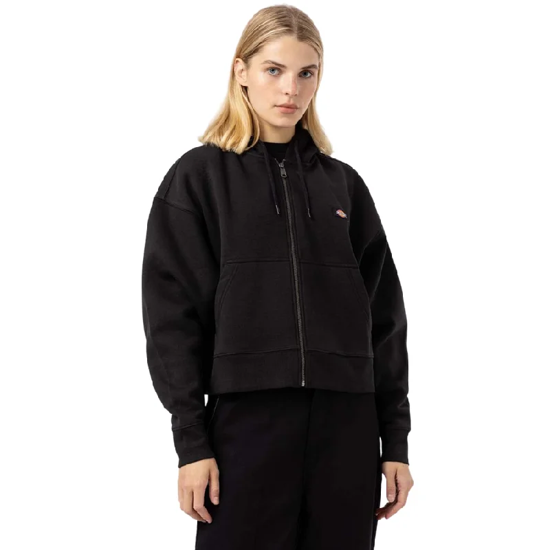 Dickies felpa con cappuccio da donna corta con cerniera intera Oakport DK0A4Y1ZBLK nero