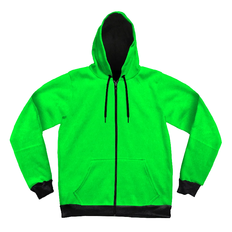 Neon Crushed Velvet Unisex Zip-Up Hoodie