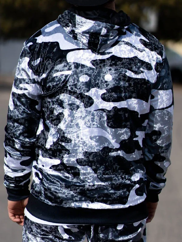 Snow Camo Crushed Velvet Hoodie