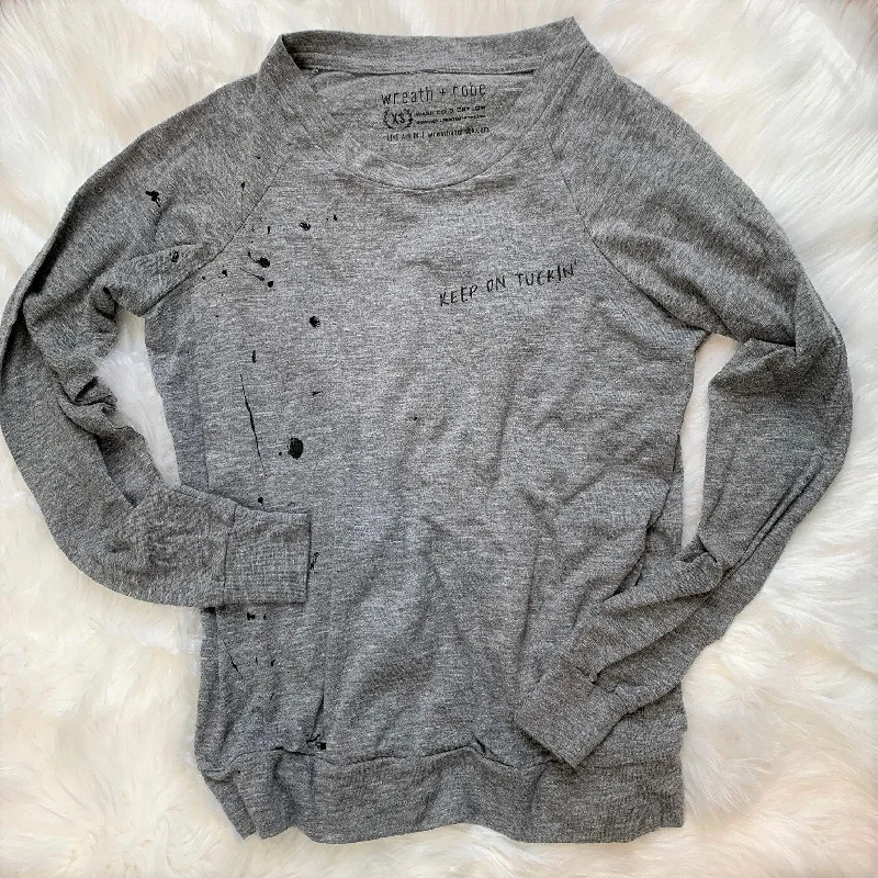 Keep On Tuckin' Pullover - Grey Black