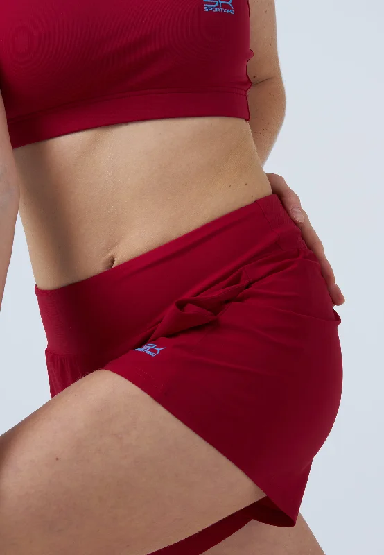 Advantage Tennis Shorts mit Ballhalter, bordeaux rot