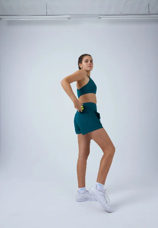 Advantage Tennis Shorts mit Ballhalter, petrol grün