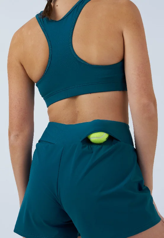 Advantage Tennis Shorts mit Ballhalter, petrol grün