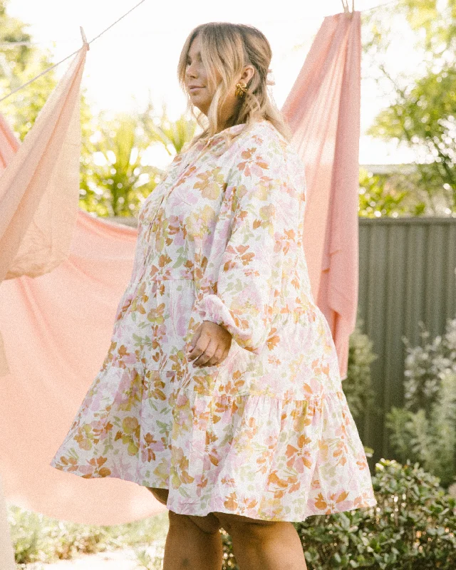 Avalon Smock Dress | Pastel Petals