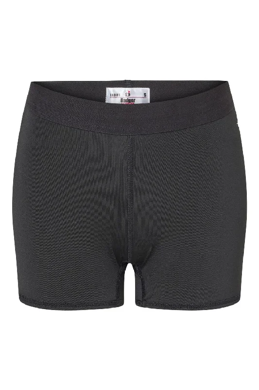 Badger Womens Moisture Wicking Pro Compression Shorts - Black - NEW