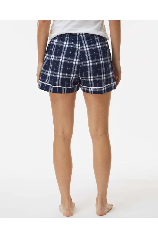 Boxercraft Womens Flannel Shorts - Navy Blue/Silver Grey - NEW