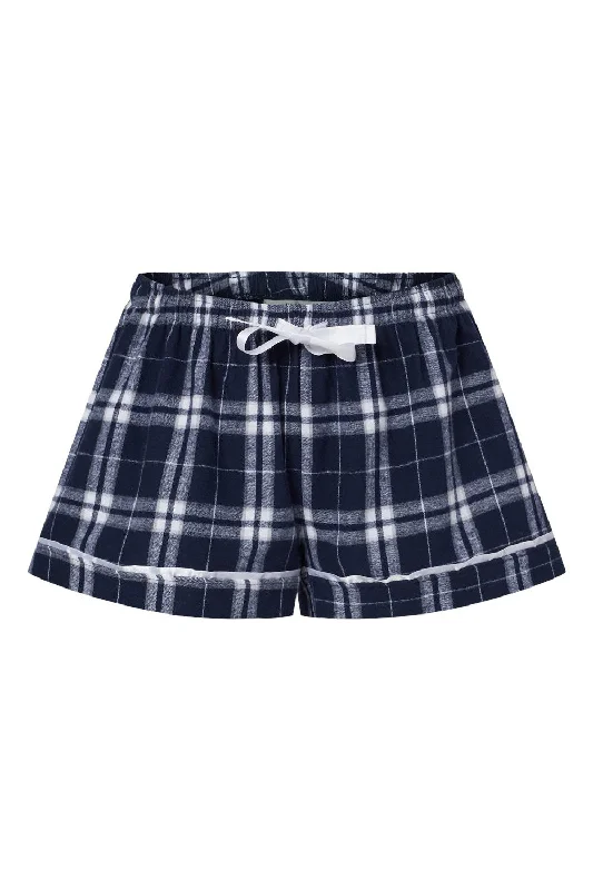 Boxercraft Womens Flannel Shorts - Navy Blue/Silver Grey - NEW