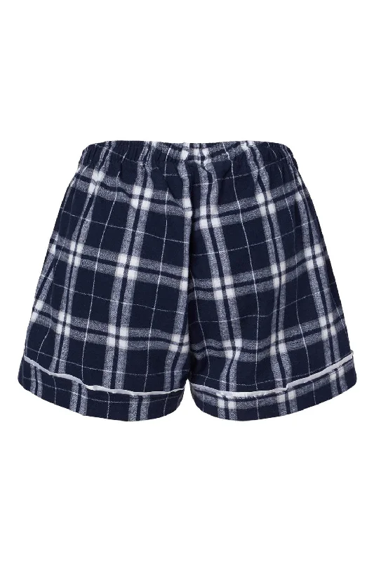 Boxercraft Womens Flannel Shorts - Navy Blue/Silver Grey - NEW