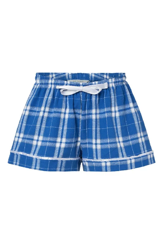 Boxercraft Womens Flannel Shorts - Royal Blue/Silver Grey - NEW