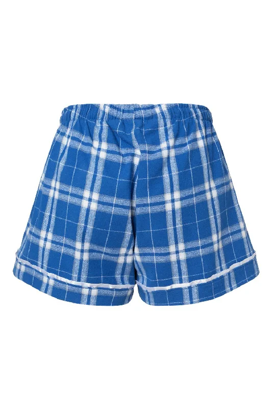 Boxercraft Womens Flannel Shorts - Royal Blue/Silver Grey - NEW