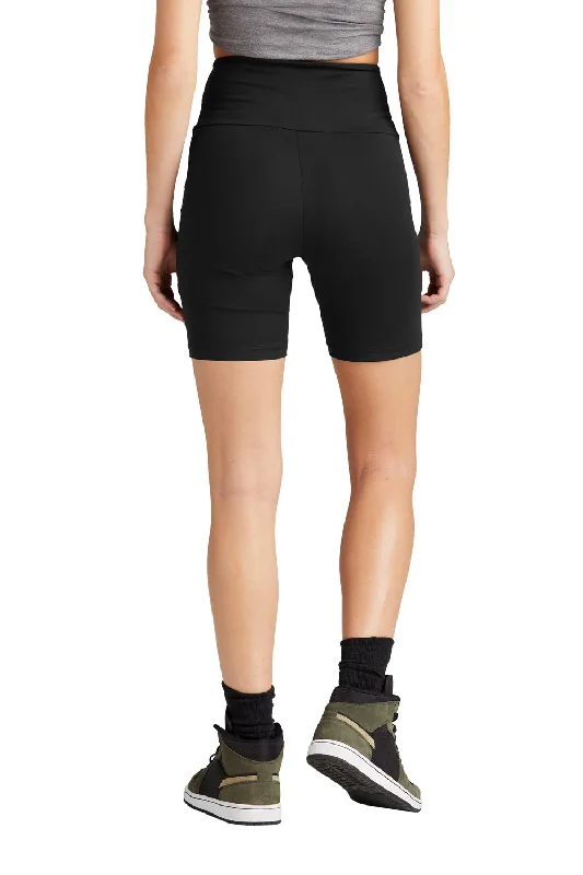 District Womens High Waist Odor Resistant Bike Shorts - Black