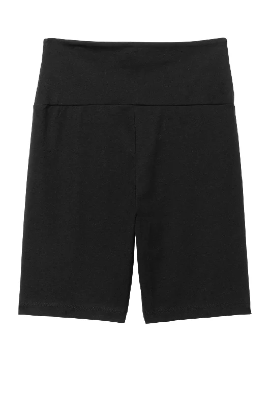 District Womens High Waist Odor Resistant Bike Shorts - Black