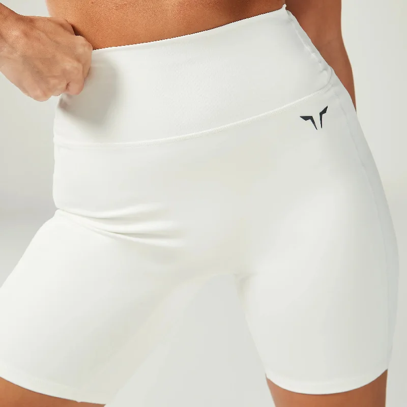 Essential ACT 7"" Double Layered Cycling Shorts - Pearl White