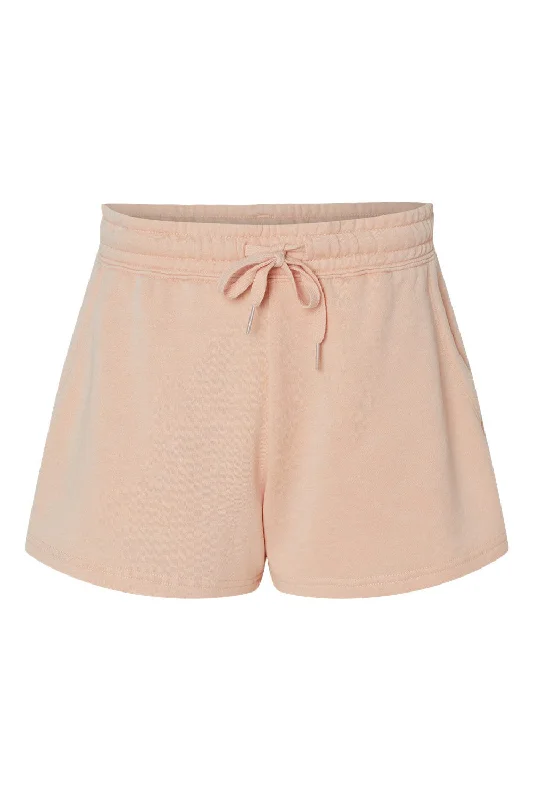 Independent Trading Co. Womens California Wave Wash Fleece Shorts w/ Pockets - Blush Pink - NEW