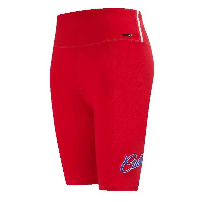 MLB CHICAGO CUBS SCRIPT WOMEN'S JERSEY BIKE SHORT (RED)