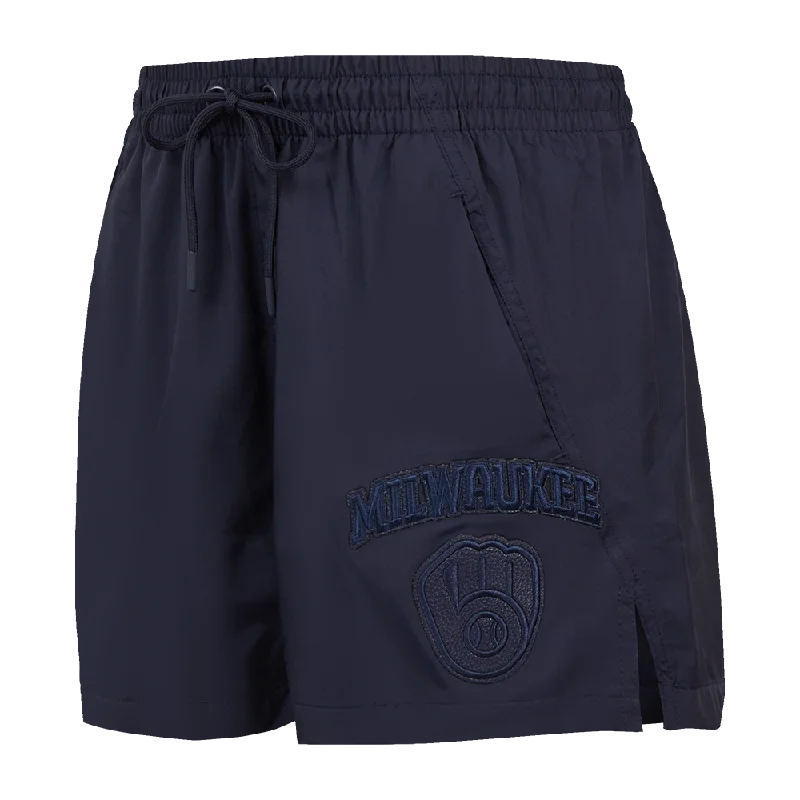 MLB MILWAUKEE BREWERS TRIPLE TONAL WOMEN'S WOVEN SHORT (MIDNIGHT NAVY)