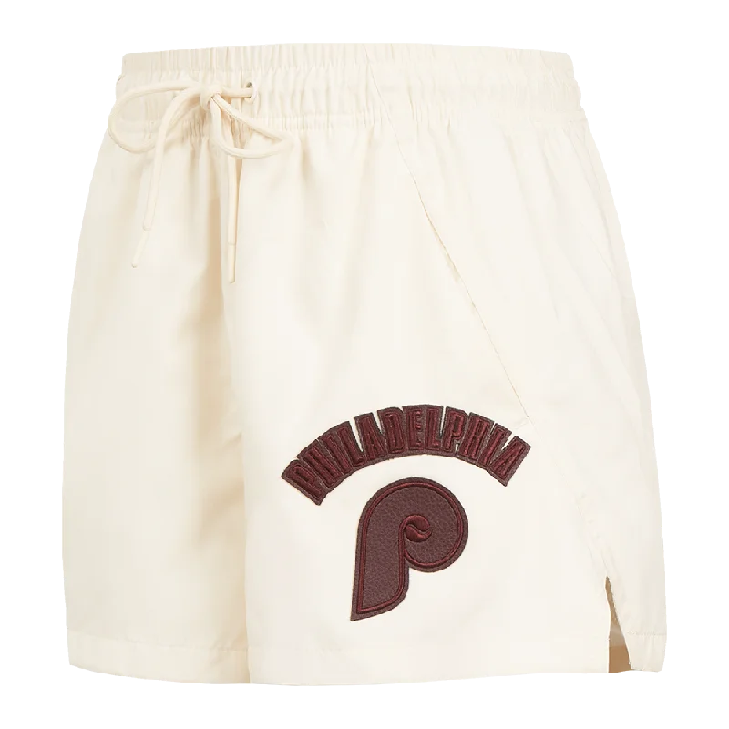 MLB PHILADELPHIA PHILLIES TRIPLE TONAL WOMEN'S WOVEN SHORT (EGGSHELL)