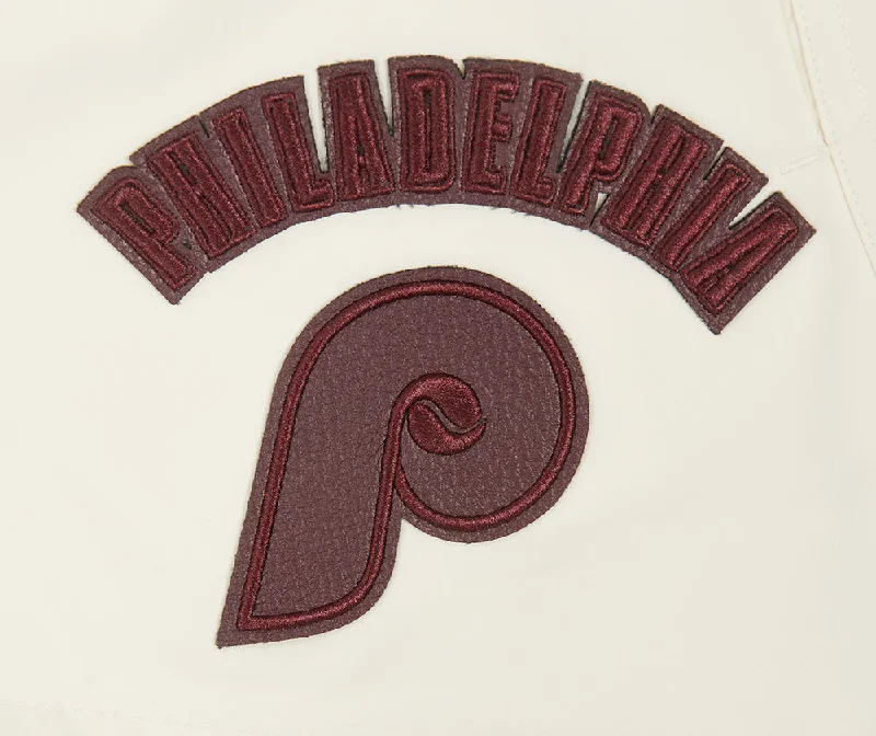 MLB PHILADELPHIA PHILLIES TRIPLE TONAL WOMEN'S WOVEN SHORT (EGGSHELL)