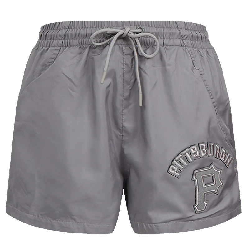 MLB PITTSBURGH PIRATES TRIPLE TONAL WOMEN'S WOVEN SHORT (GRAY)