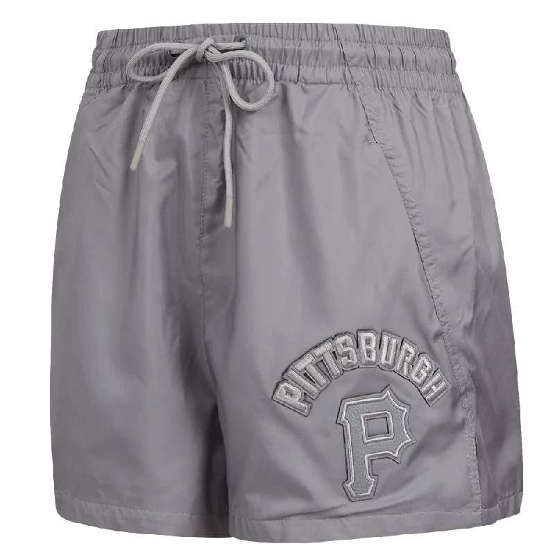 MLB PITTSBURGH PIRATES TRIPLE TONAL WOMEN'S WOVEN SHORT (GRAY)